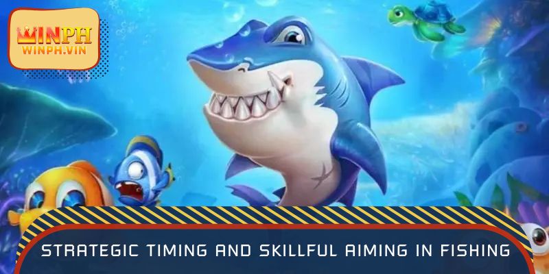 Strategic timing and skillful aiming in fishing